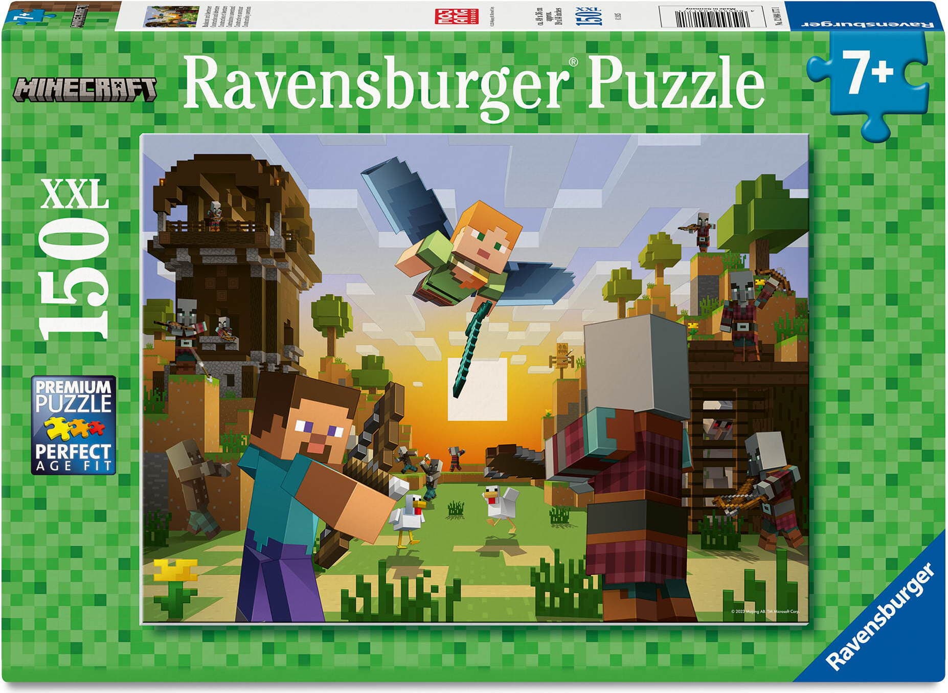 Ravensburger - Пъзел 150 ел. XXL - Майнкрафт: Строителство и приключения