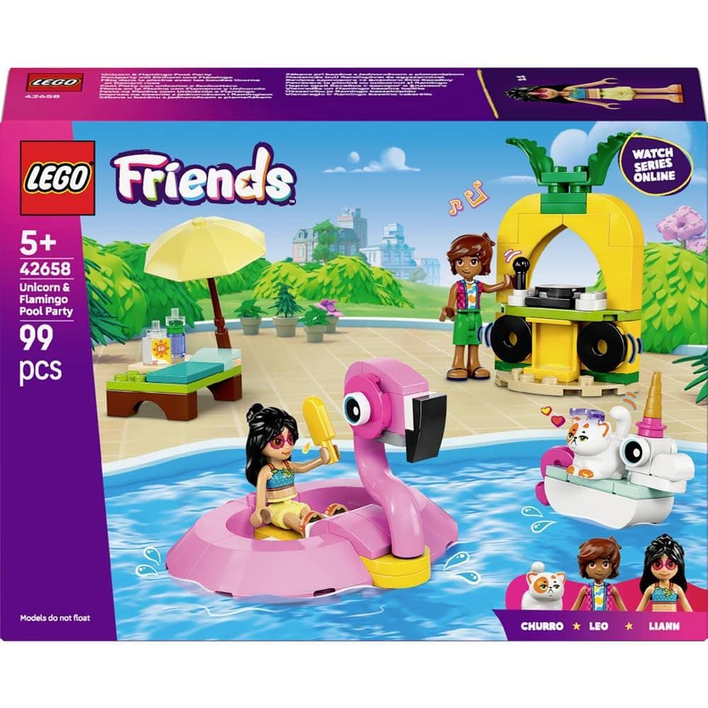 LEGO® Friends 42658 - Парти край басейна с еднорог и фламинго