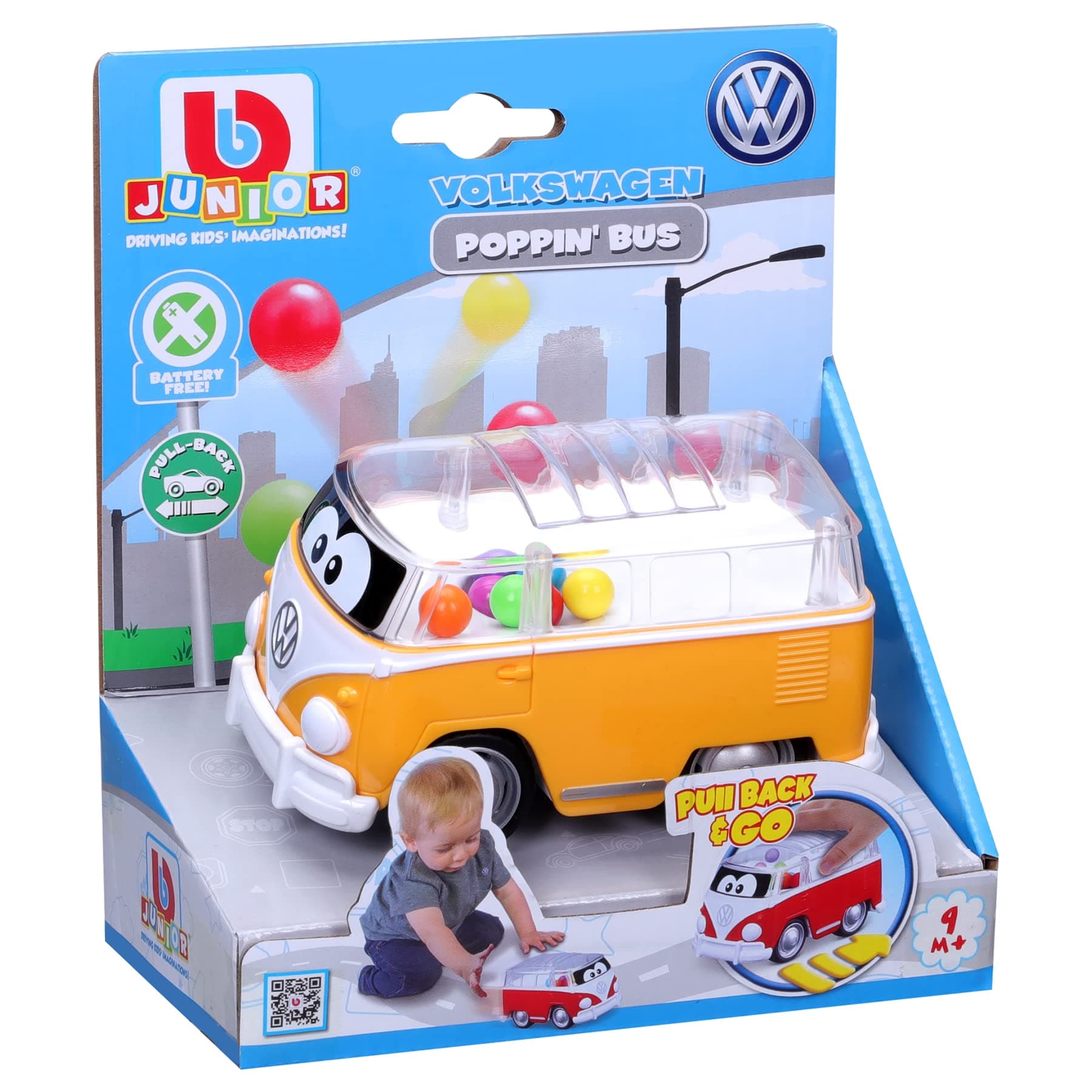 Bburago Junior - Автобус с топчета, жълт