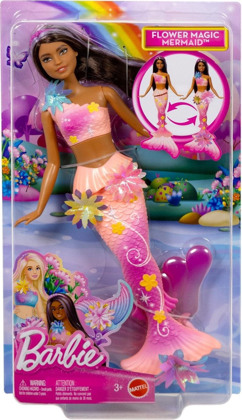 Кукла Barbie - Вълшебна русалка с цветна магия, брюнетка