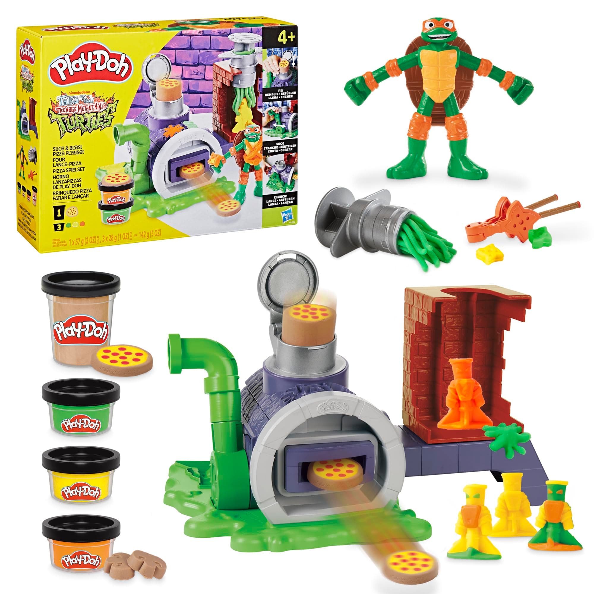 Play Doh - Костенурките нинджа: Комплект за пица с рязане и изстрелване