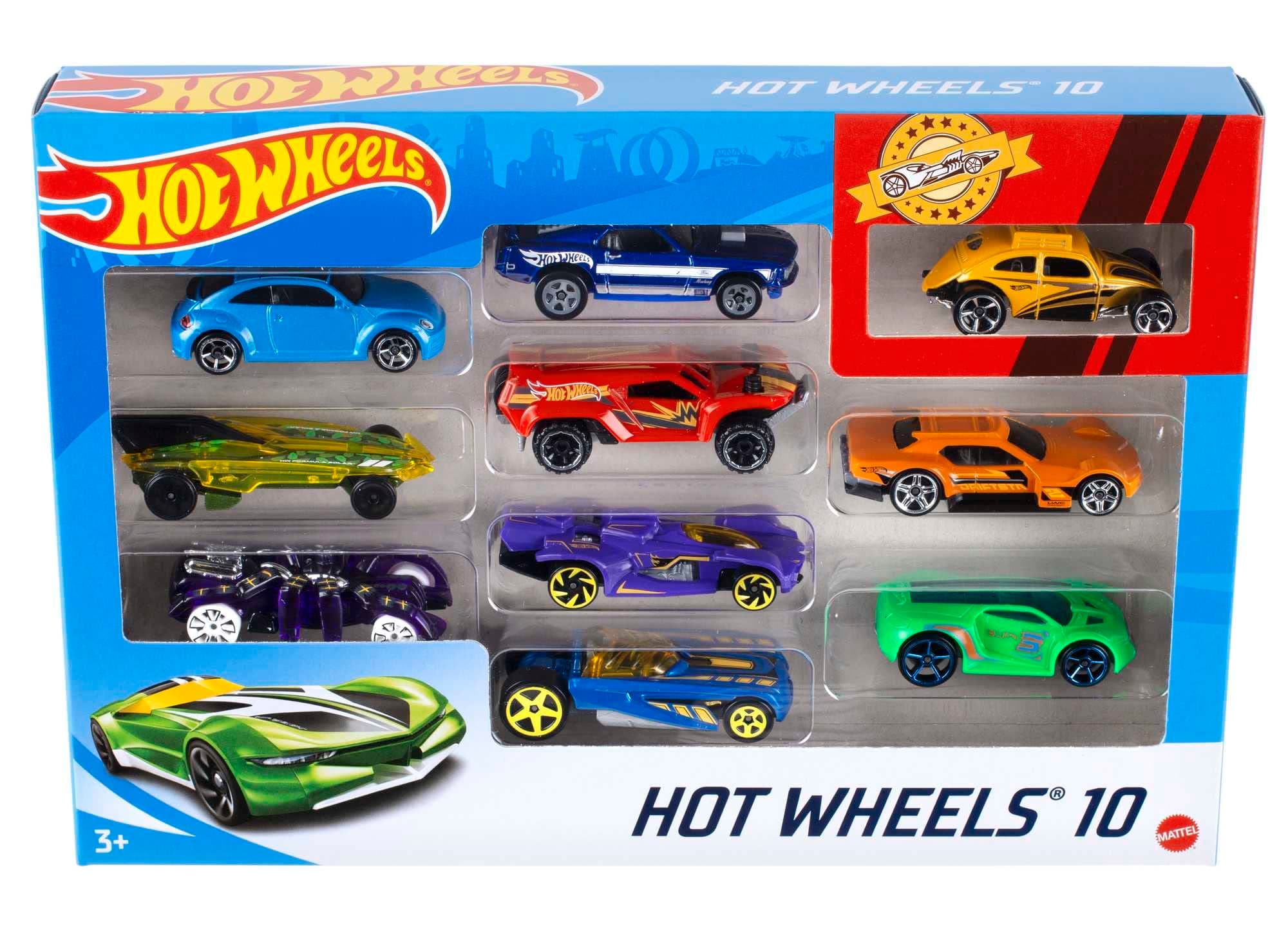 Hot Wheels - Комплект 10 броя метални колички 1:64, асортимент