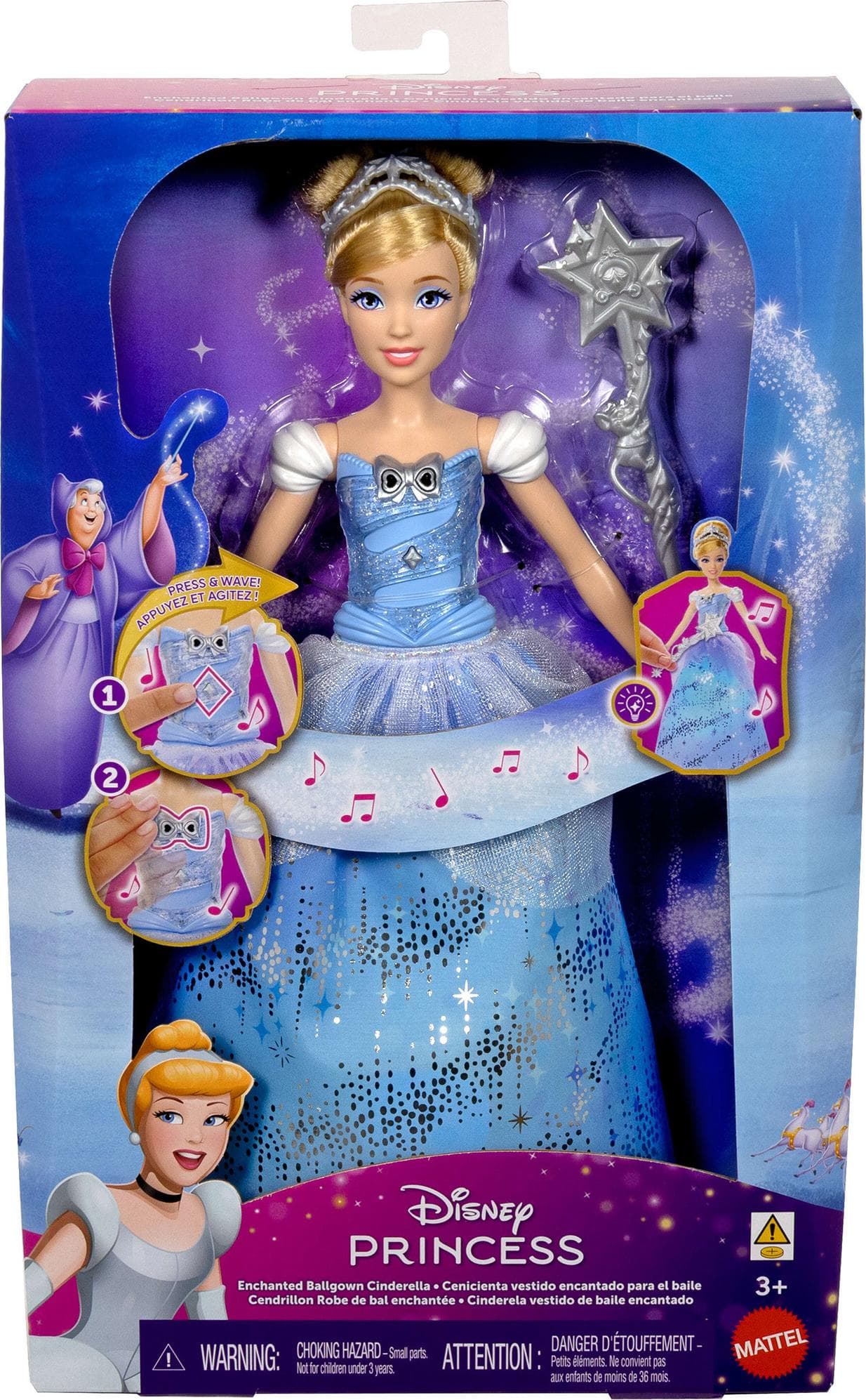 Кукла Disney Princess - Пепеляшка с музика и светлинни ефекти