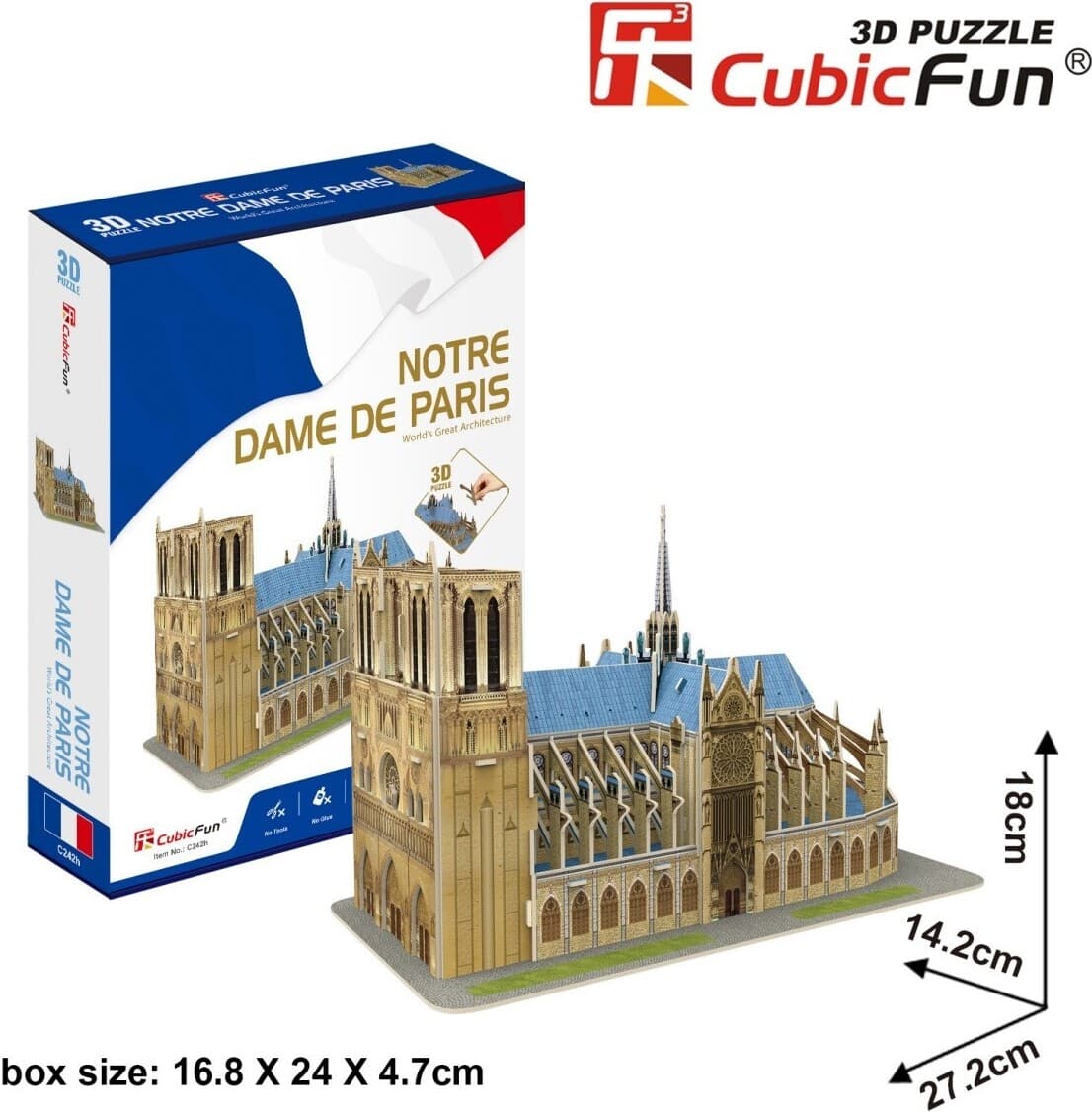 CubicFun Пъзел 3D Notre Dame de Paris 53ч.