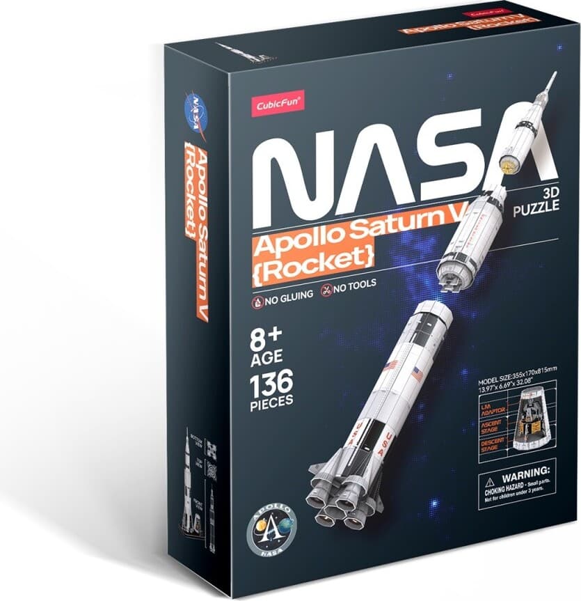 CubicFun Пъзел 3D NASA Ракета Apollo Saturn V 136ч.