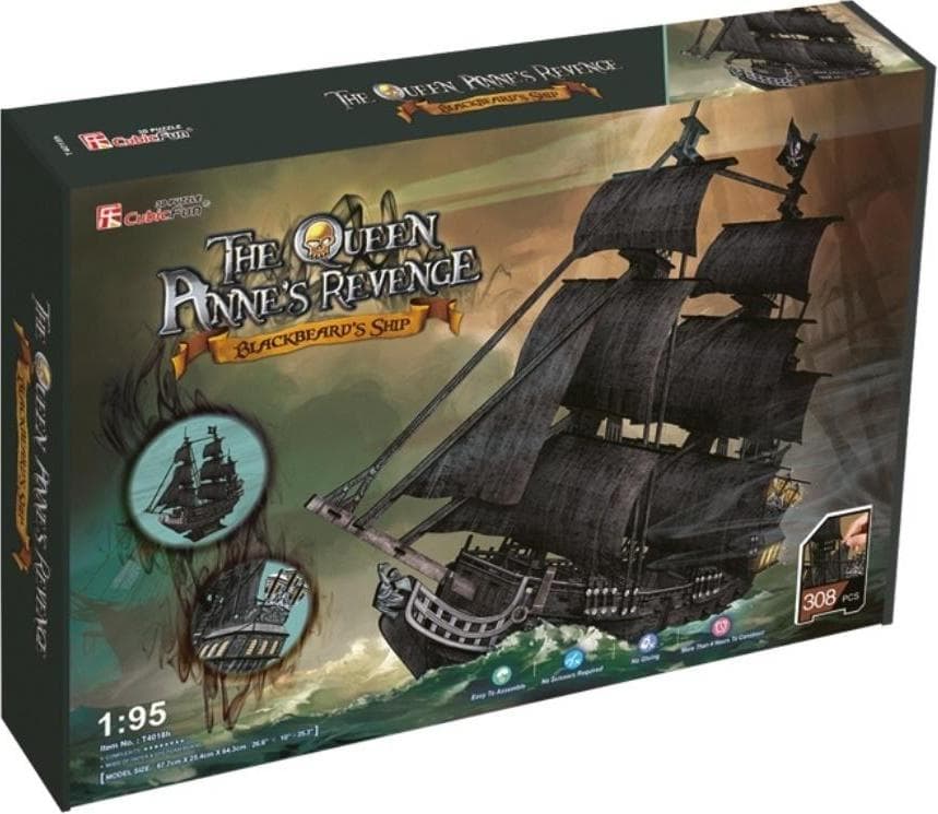 CubicFun 3D Пъзел КОРАБ QUEEN ANNE'S REVENGE 328ч. T4018h