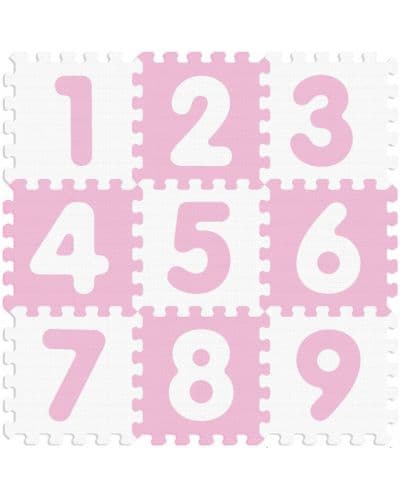 Sun Ta Toys Розов антибактериален мек пъзел ЧИСЛА 9 части