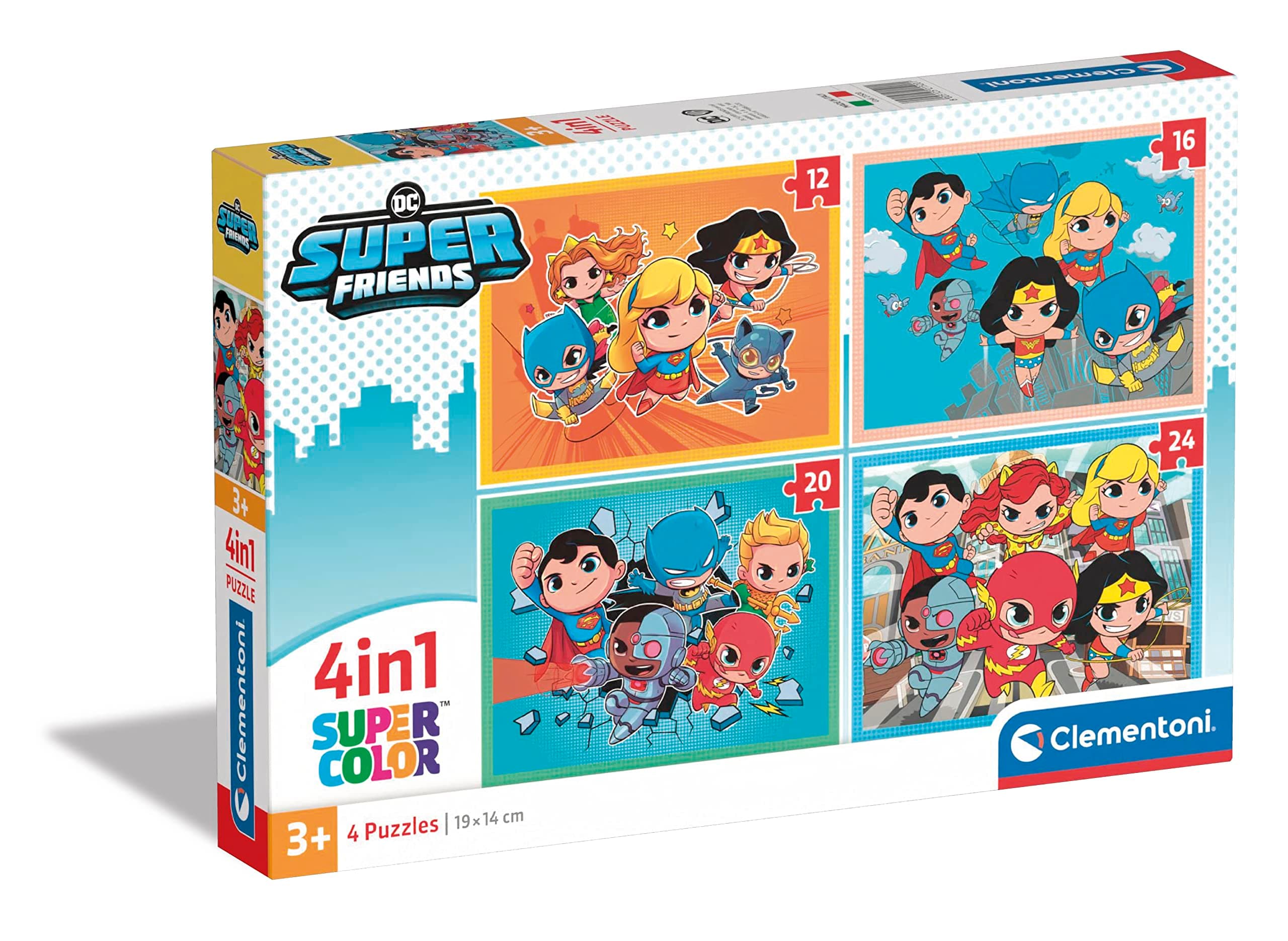CLEMENTONI 4 в 1 Пъзел DC Comics Super Friends