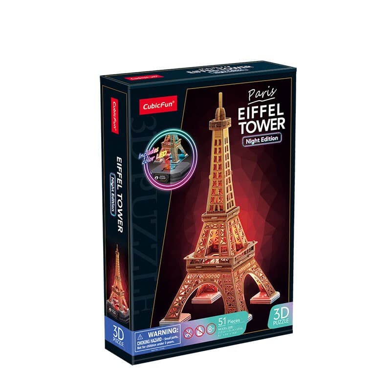 CubicFun Пъзел 3D Eiffel Tower Paris Night Edition с LED светлини