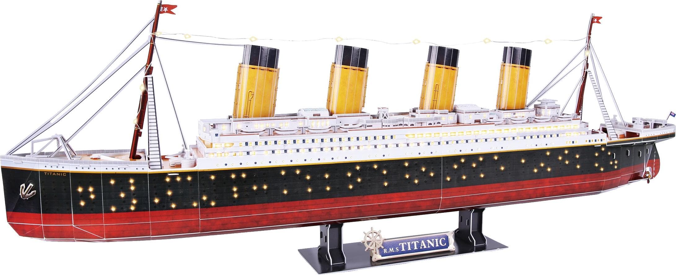 CubicFun Пъзел 3D Кораб Titanic 266ч. LED inside