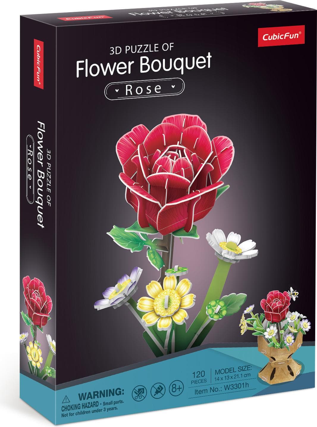 CubicFun Пъзел 3D Flower Bouquet Роза 120ч.