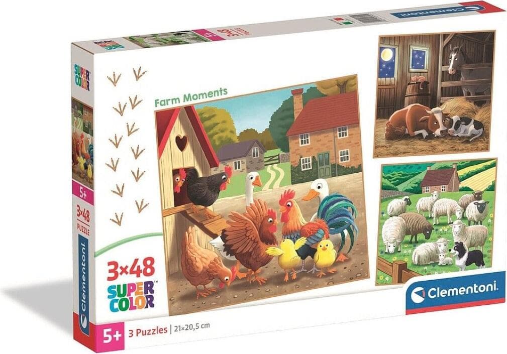 CLEMENTONI 3x48ч. Пъзел Ферма