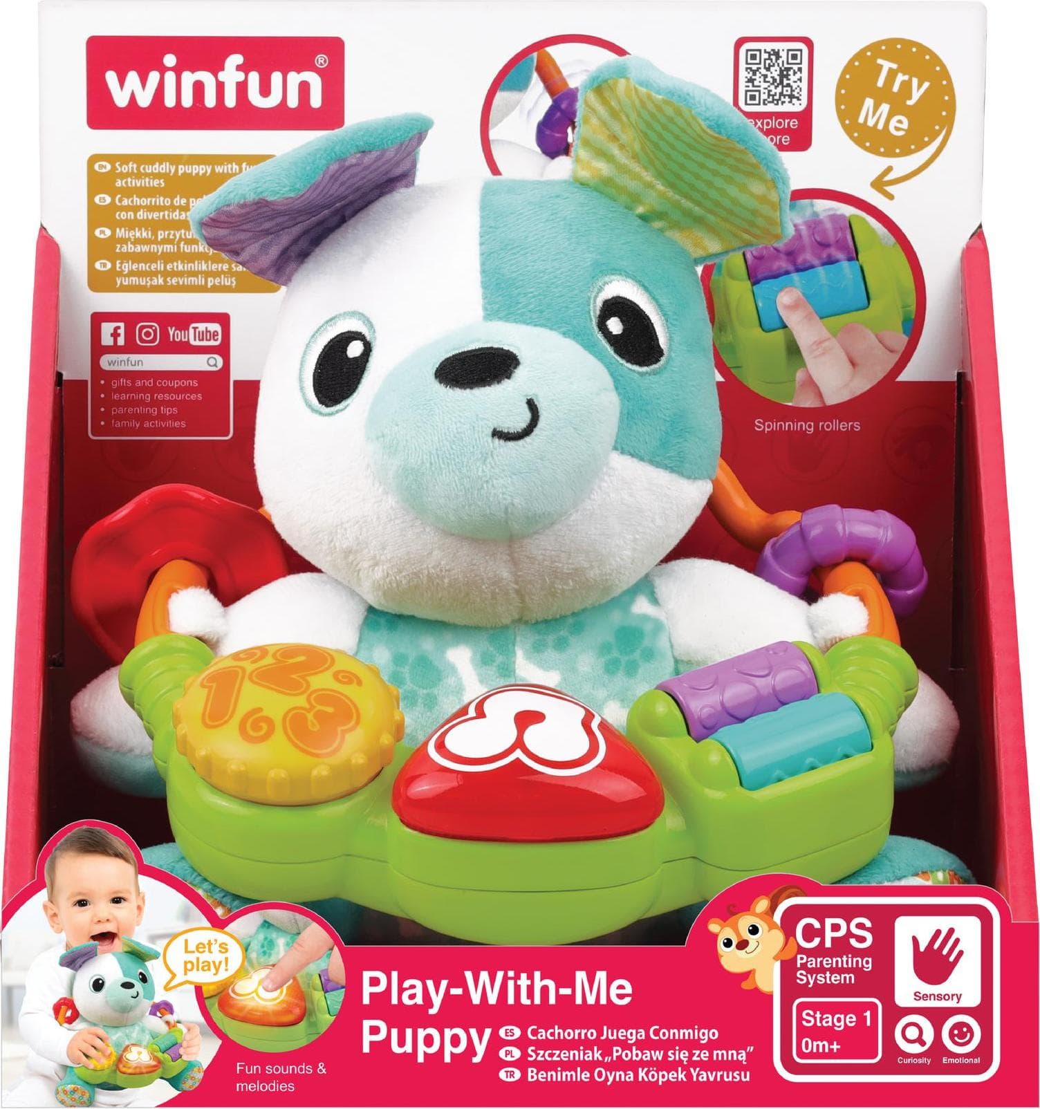 WINFUN Плюшено кученце с функционални бутони