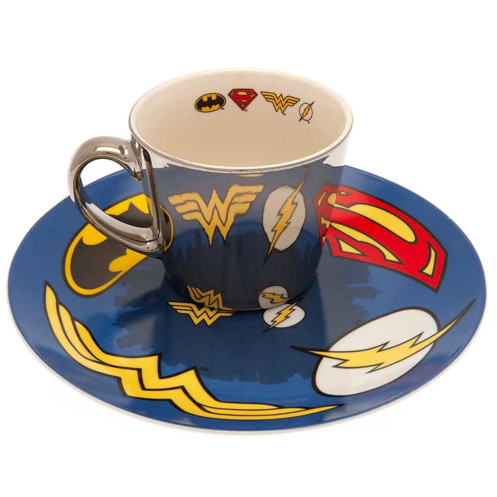 Комплект ABYSTYLE DC COMICS Mirror mug &amp; plate set Logo, Чаша, Подложка с емблеми