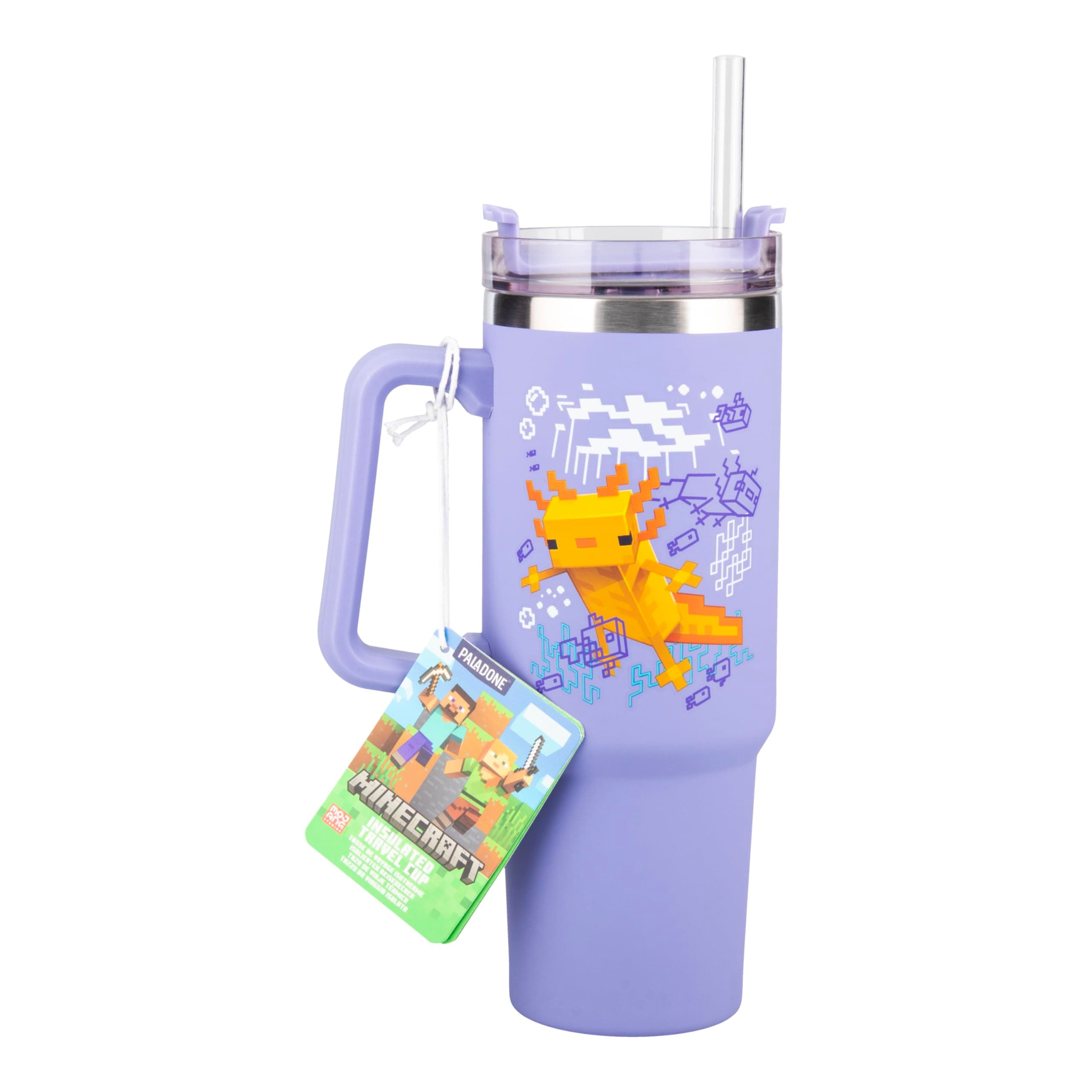 Чаша Paladone: Minecraft - Purple 900ml Multiway Travel Cup Straw, PP14948MCF