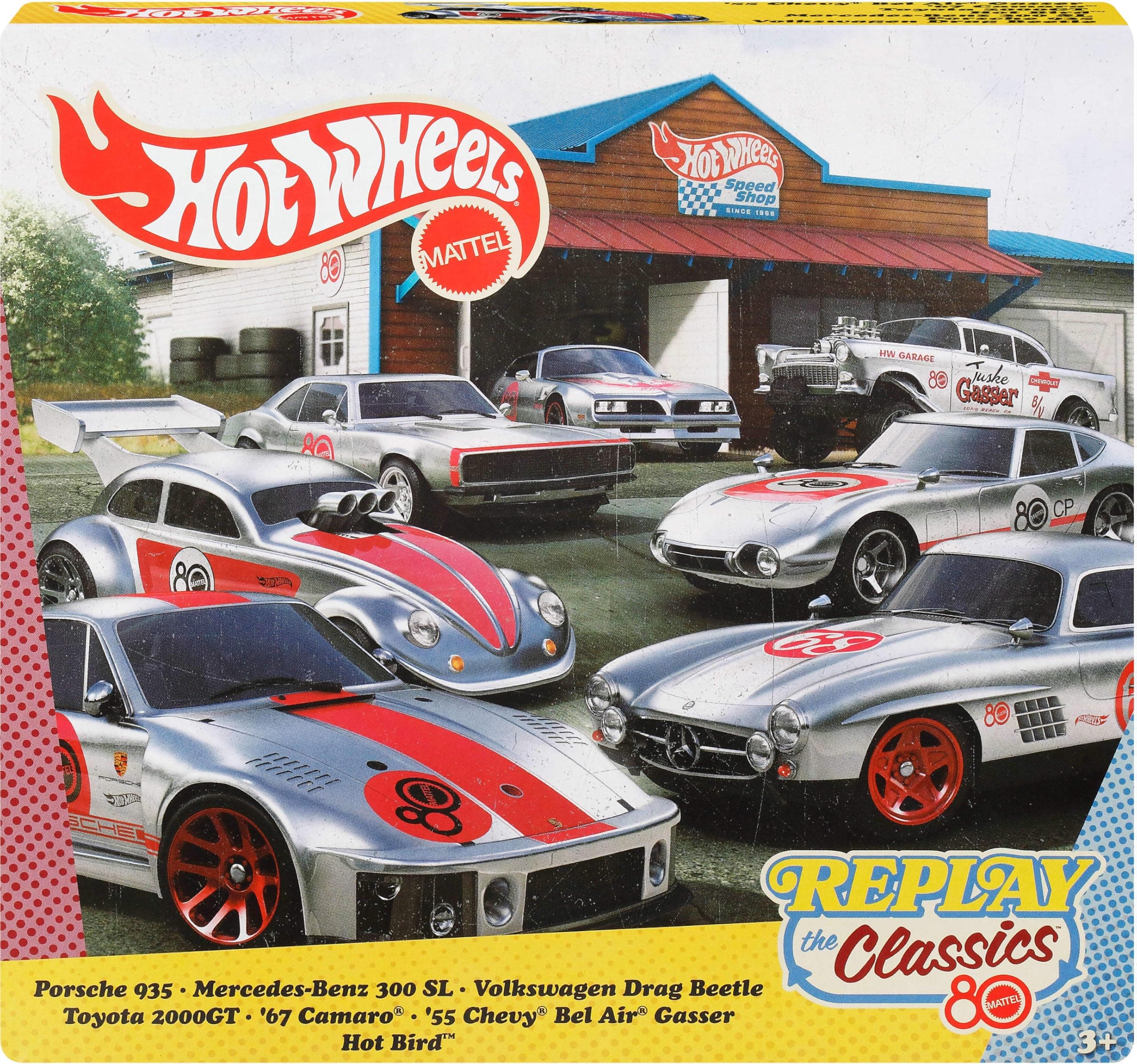 Hot Wheels - Комплект от 7 колички, 80 години Mattel