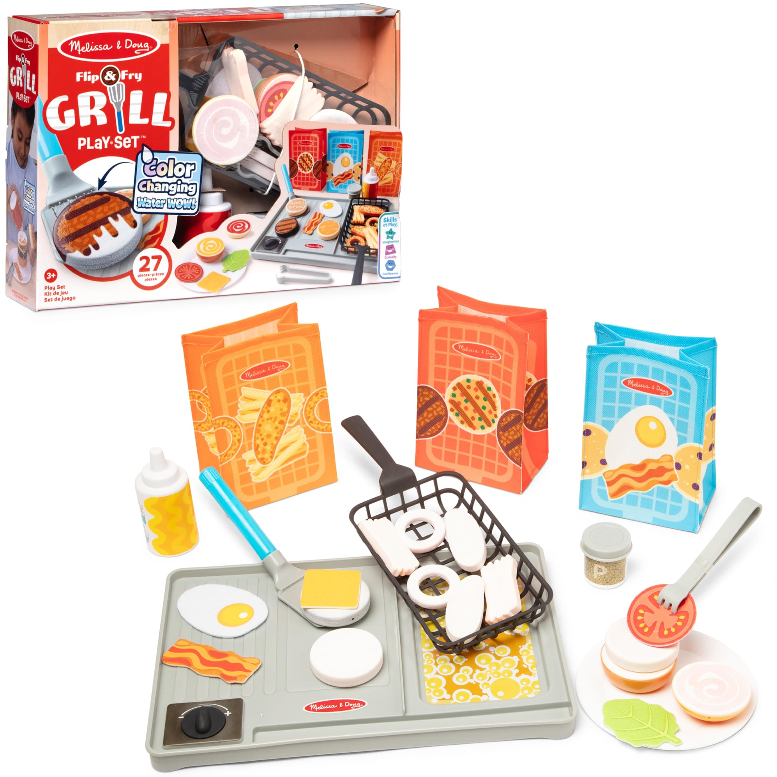 Melissa & Doug - Грил комплект за игра с промяна на цвета
