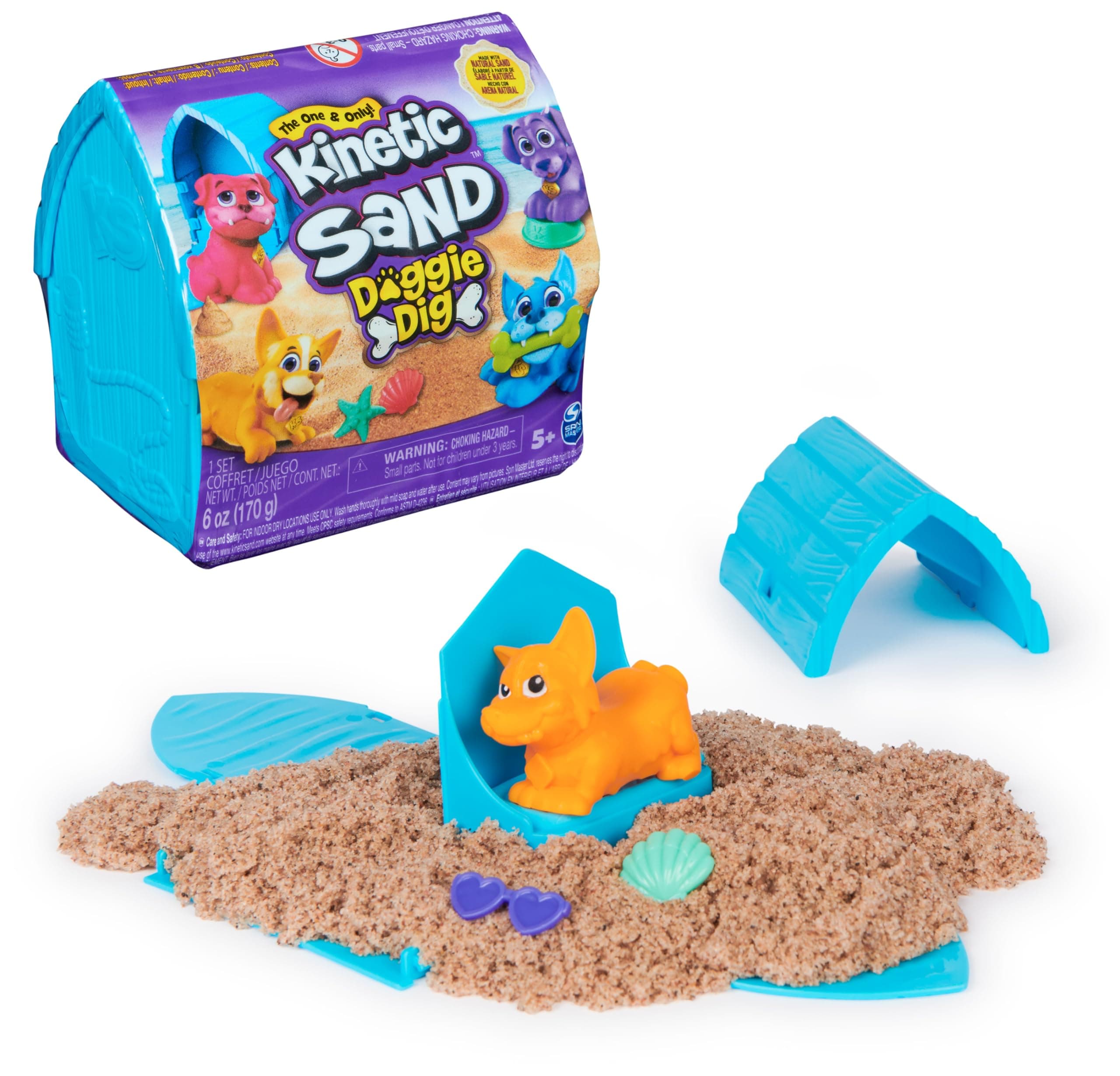 Kinetic Sand - Кинетичен пясък с кучешка колибка и играчка изненада