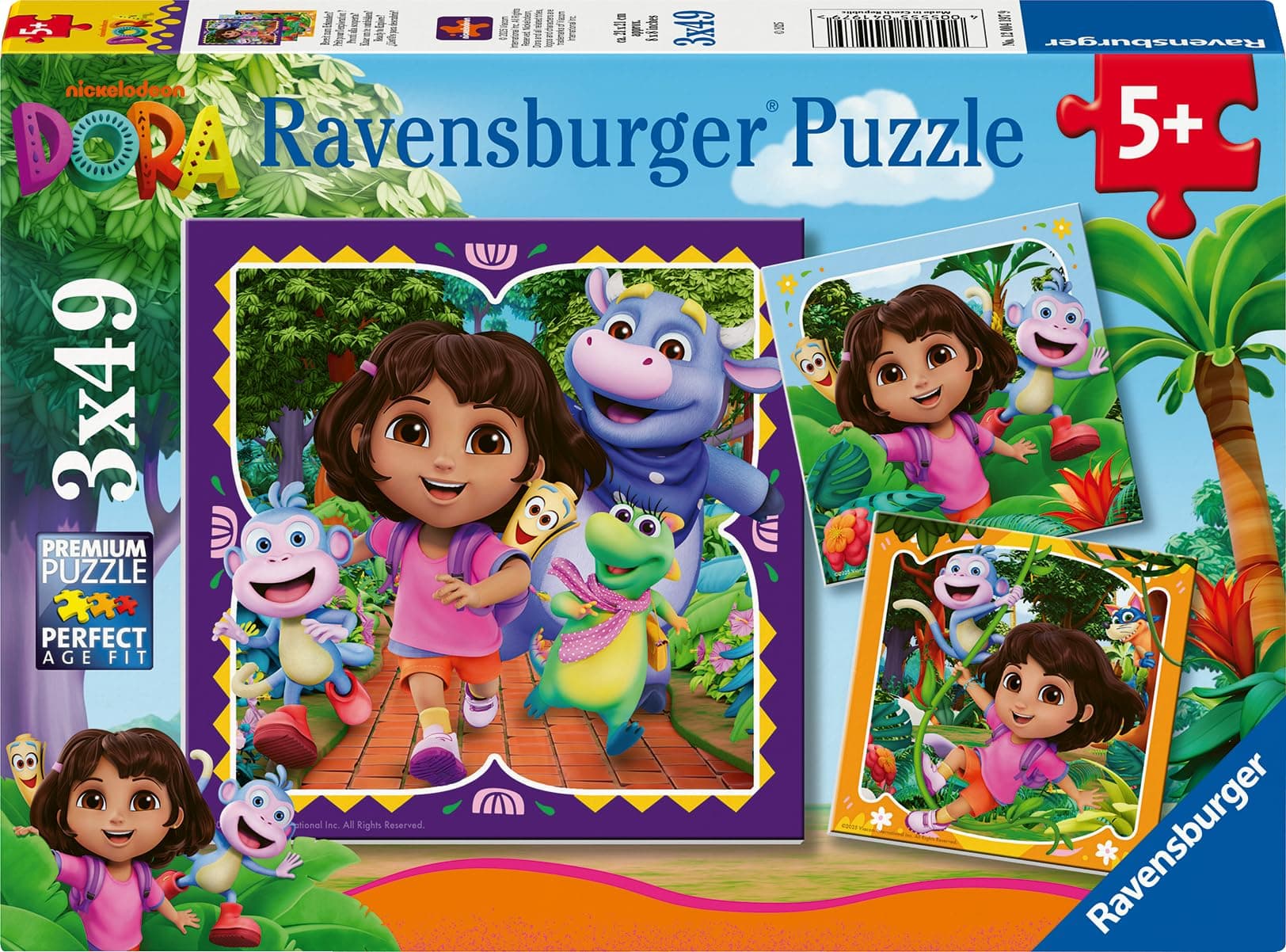 Пъзел Ravensburger 3x49 ел. - Дора изследователката