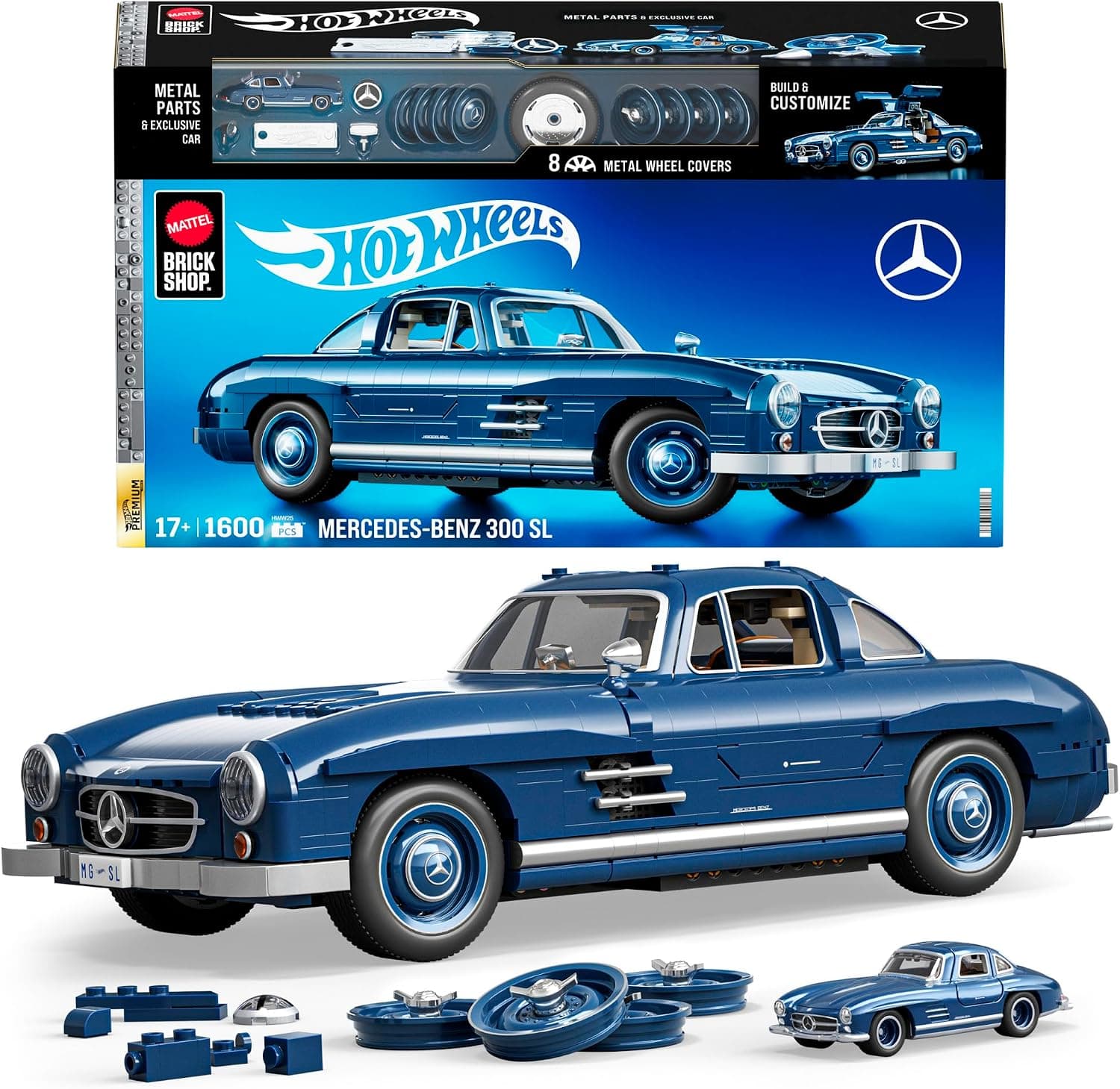 Brick Shop - Hot Wheels: Пpемиум конструктор Мерцедес-Бенц 300 SL, 1600 елемента