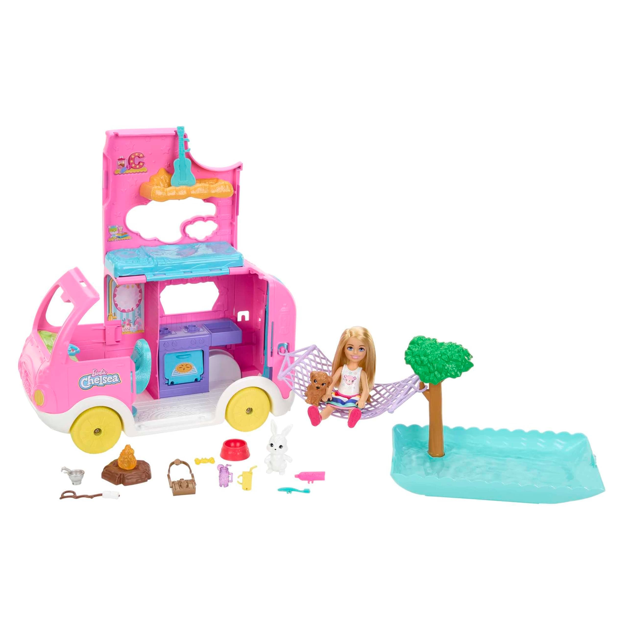 Кукла Barbie - Кемпер 2 в 1 на Челси с кученце, зайче и 15 аксесоара