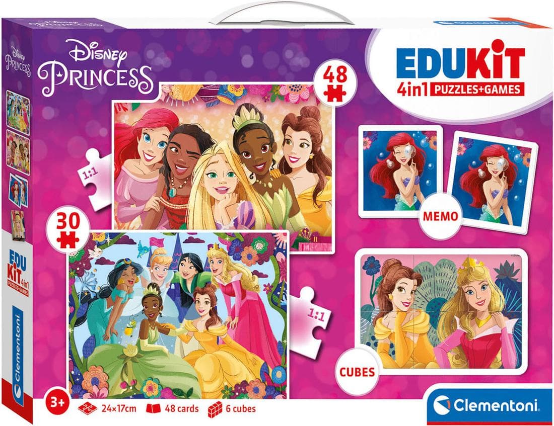 CLEMENTONI EDUKIT 4 в 1 Пъзел + Игри Disney Princess