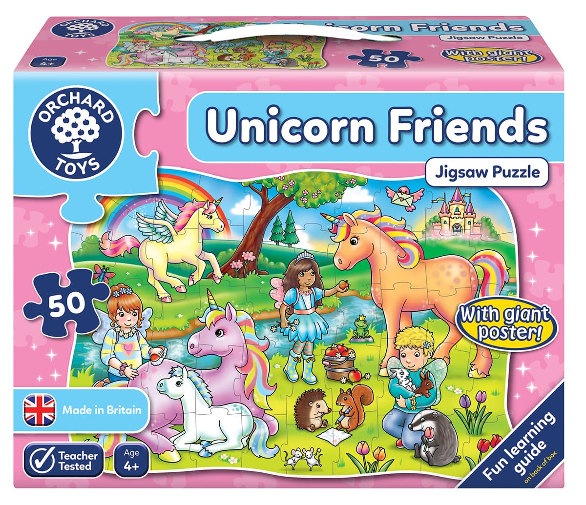 Детски пъзел, Orchard Toys, Приятели еднорози, 50 части