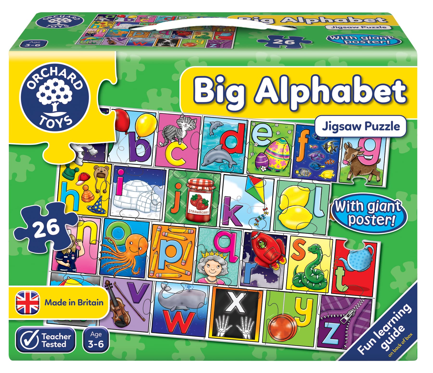 Детски пъзел, Orchard Toys, Голяма азбука, 26 части