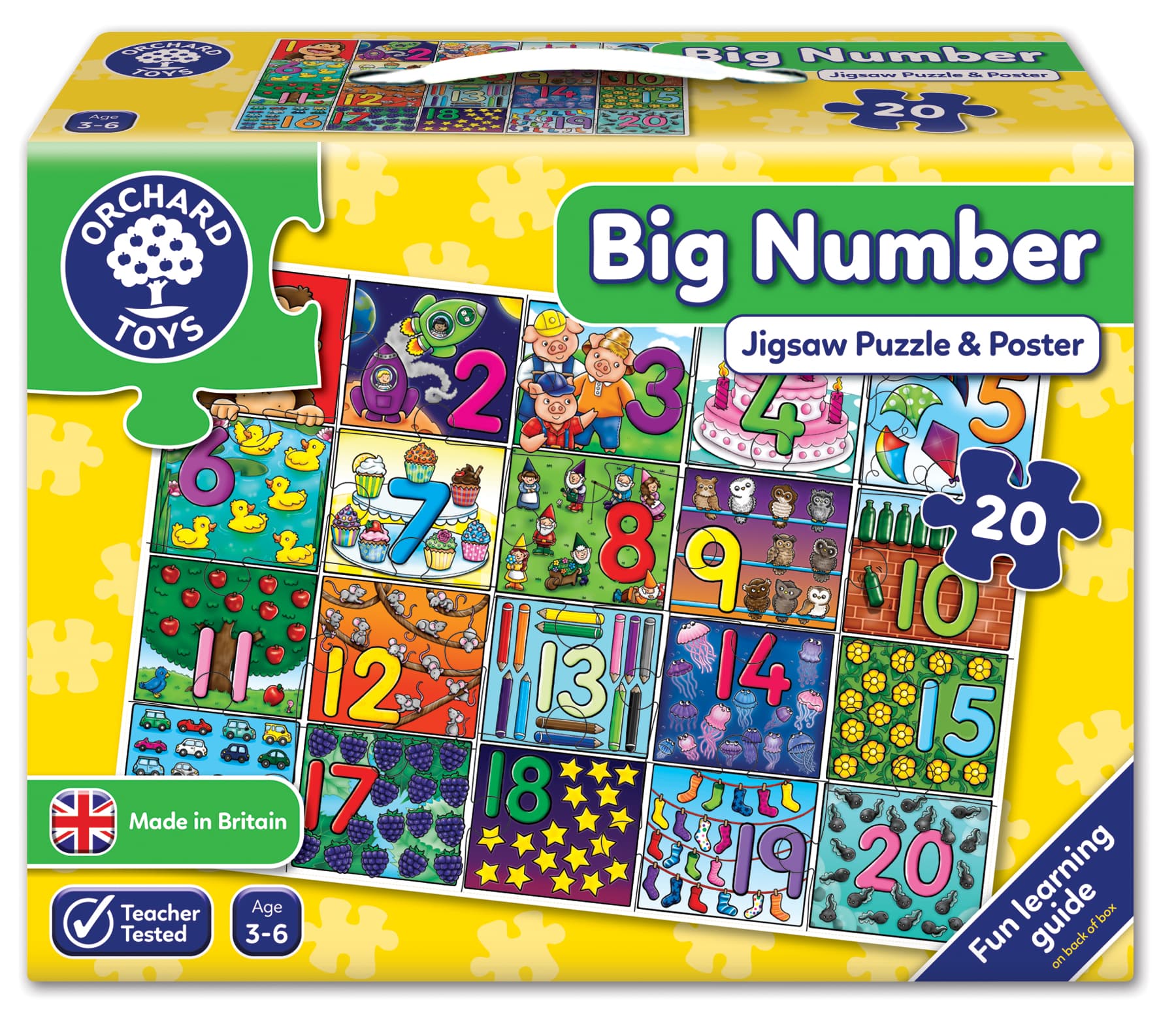Детски пъзел, Orchard Toys, Големи цифри, 20 части