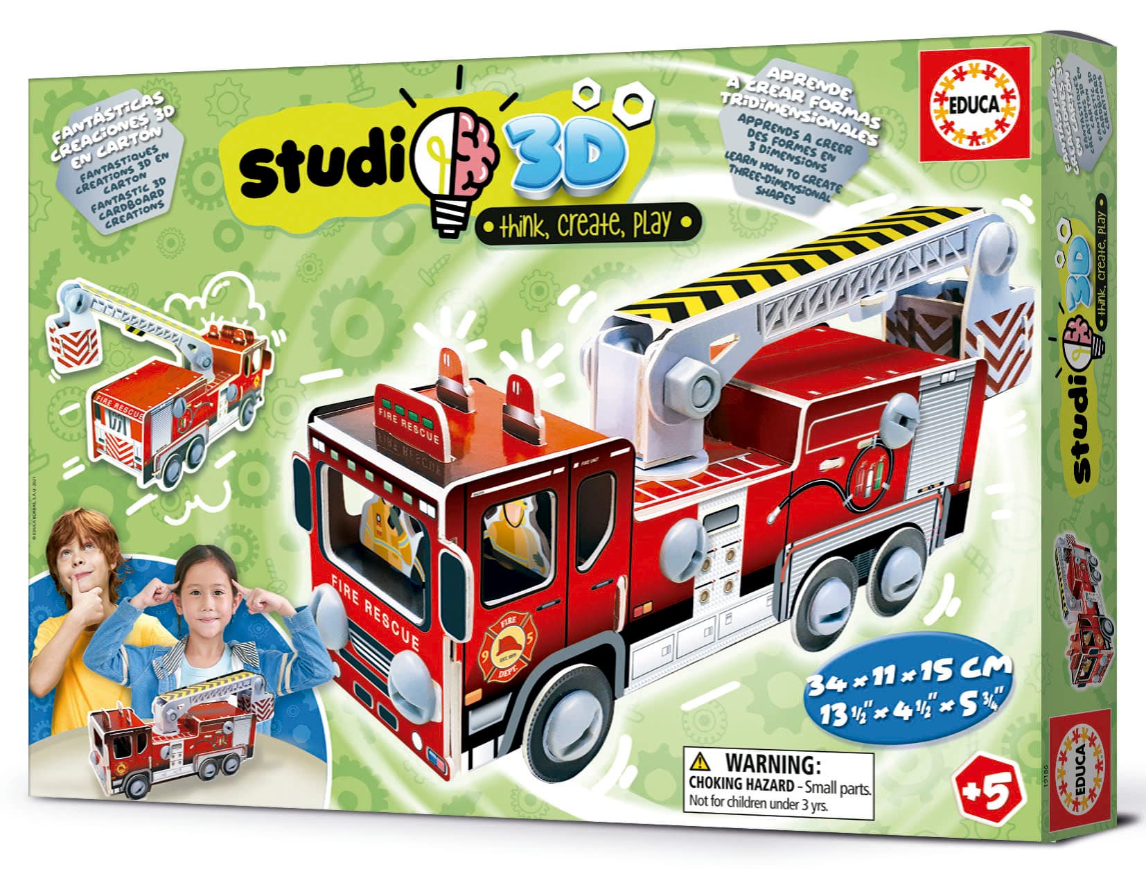 EDU19186 3D пъзел Пожарна кола