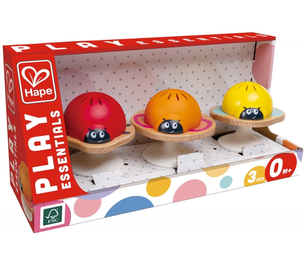 Комплект дрънкалки, Hape, Калинки, 3 броя