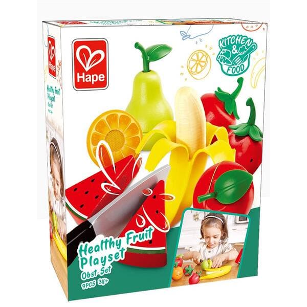 Дървен комплект, Hape, Плодове, 9 части