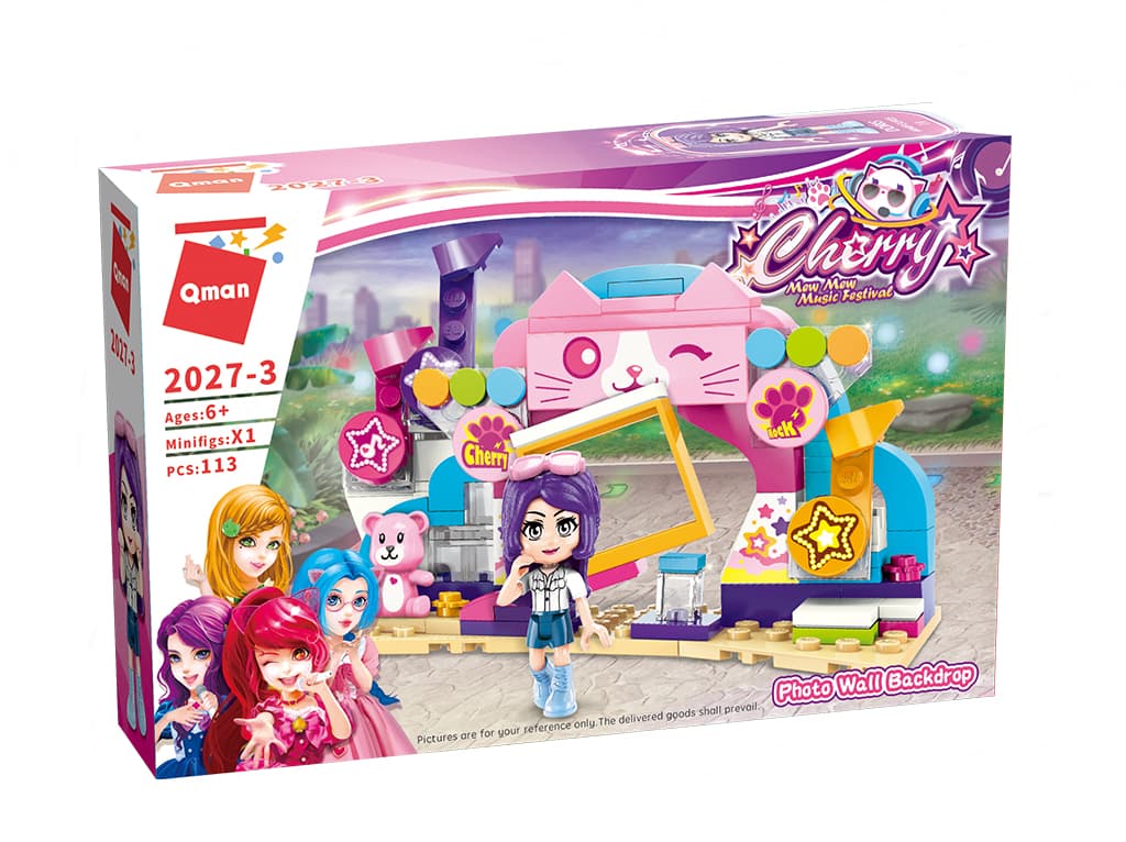 Конструктор, Qman, Cherry, Снимка на фона на стена, 113 части