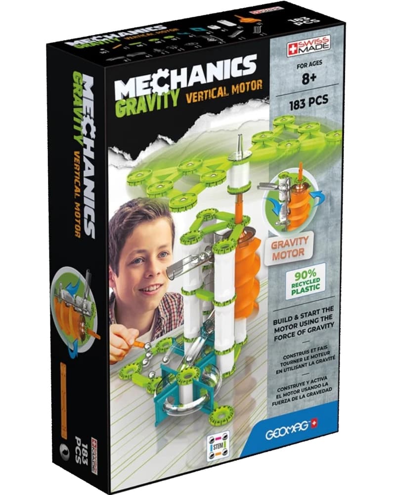 Магнитен конструктор, Geomag, Mechanics, Вертикален двигател, 183 части