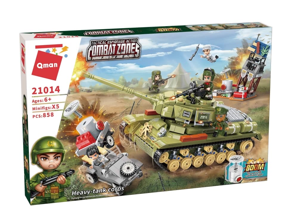 Конструктор, Qman, Combat Zone, Тежък танков корпус, 858 части