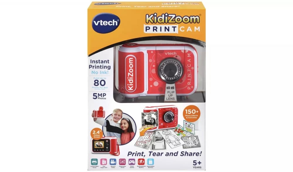 Интерактивна играчка, Vtech, Камера за моментни снимки 5MP, Червен