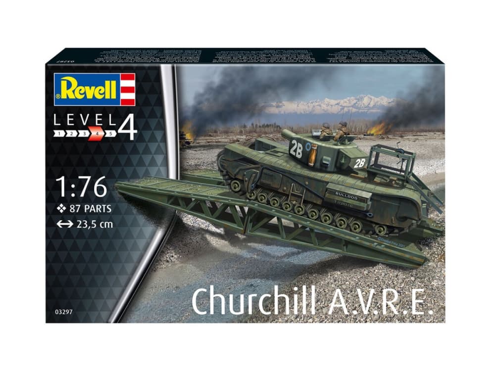 Модел за сглобяване, Revell, Танк Churchill A.V.R.E., 87 части