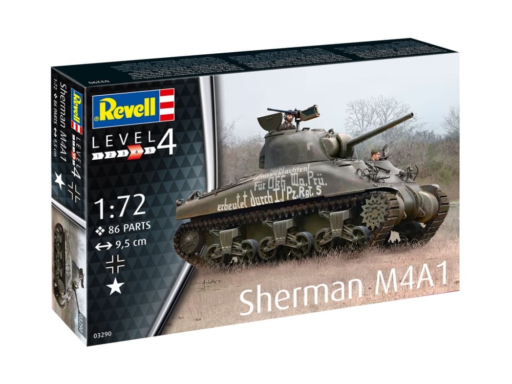 Модел за сглобяване, Revell, Танк Sherman M4A1, 86 части