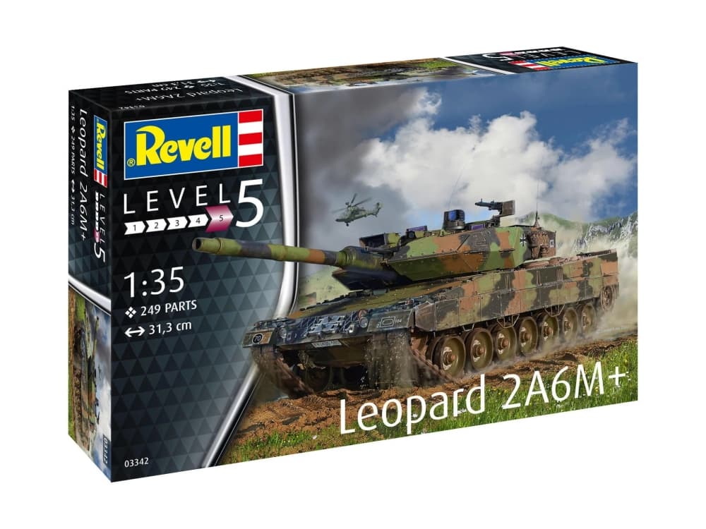 Модел за сглобяване, Revell, Leopard 2 A6M+, 249 части