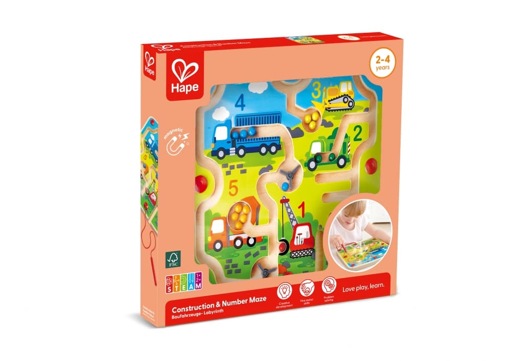 Дървена игра, Hape, Магнитен лабиринт, Строителни машини