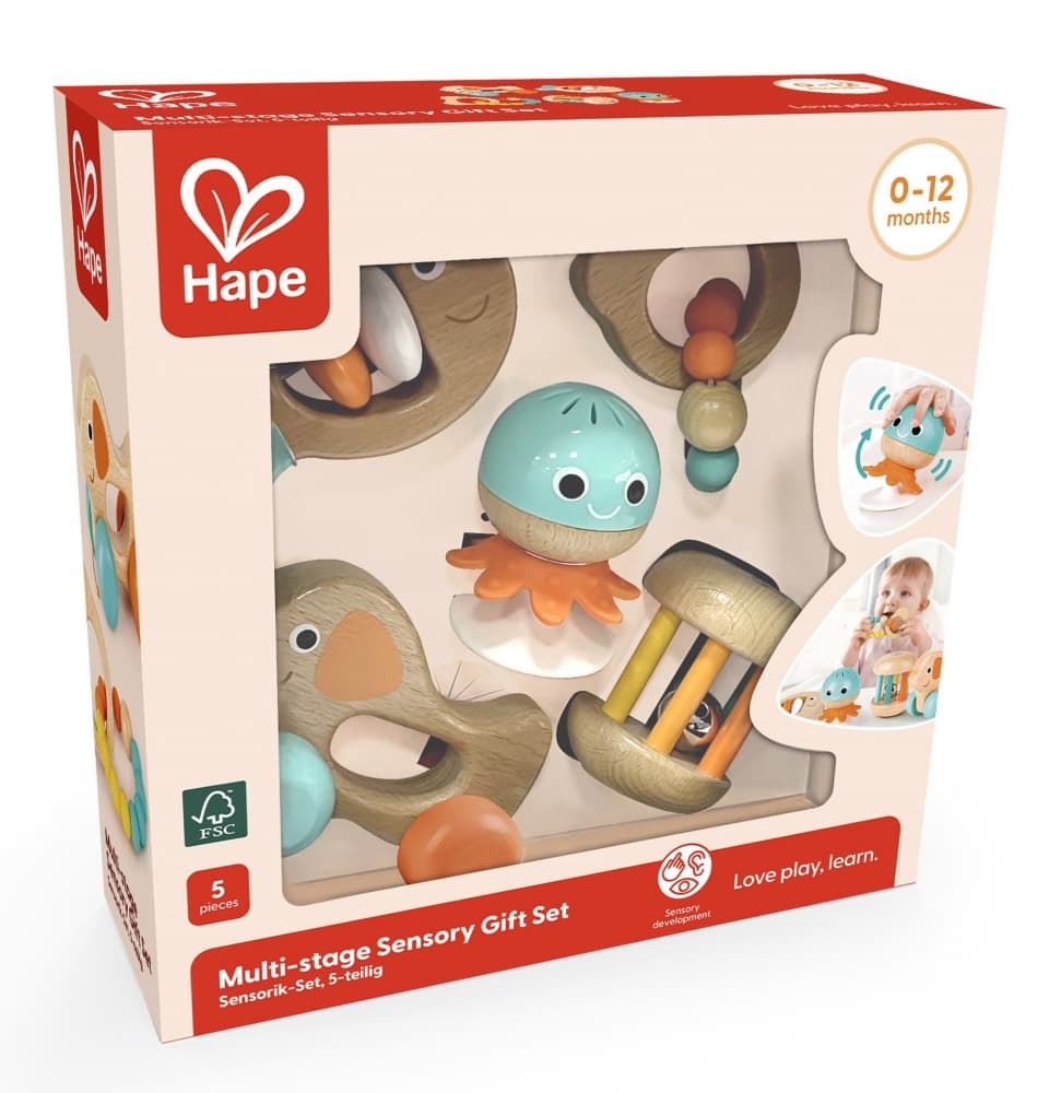 Бебешки сензорен комплект, Hape, 5 части