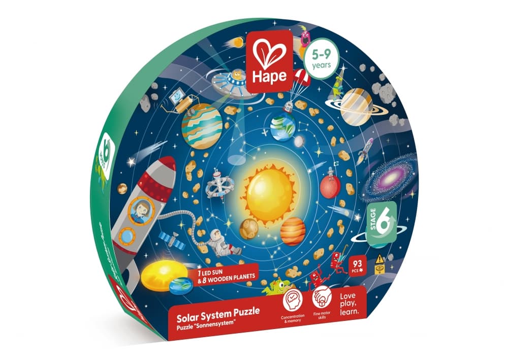 Образователен пъзел, Hape, Слънчева система, 93 части