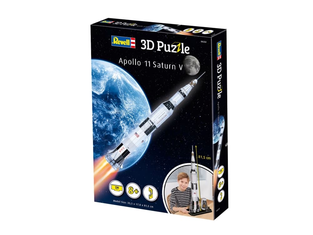 Пъзел, Revell, Аполо 11 Сатурн V 3D, 136 части