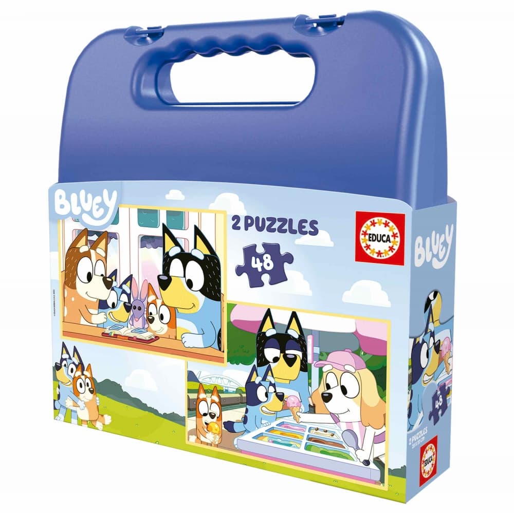 Пъзел, Educa, Bluey в куфарче, 2 х 48 части