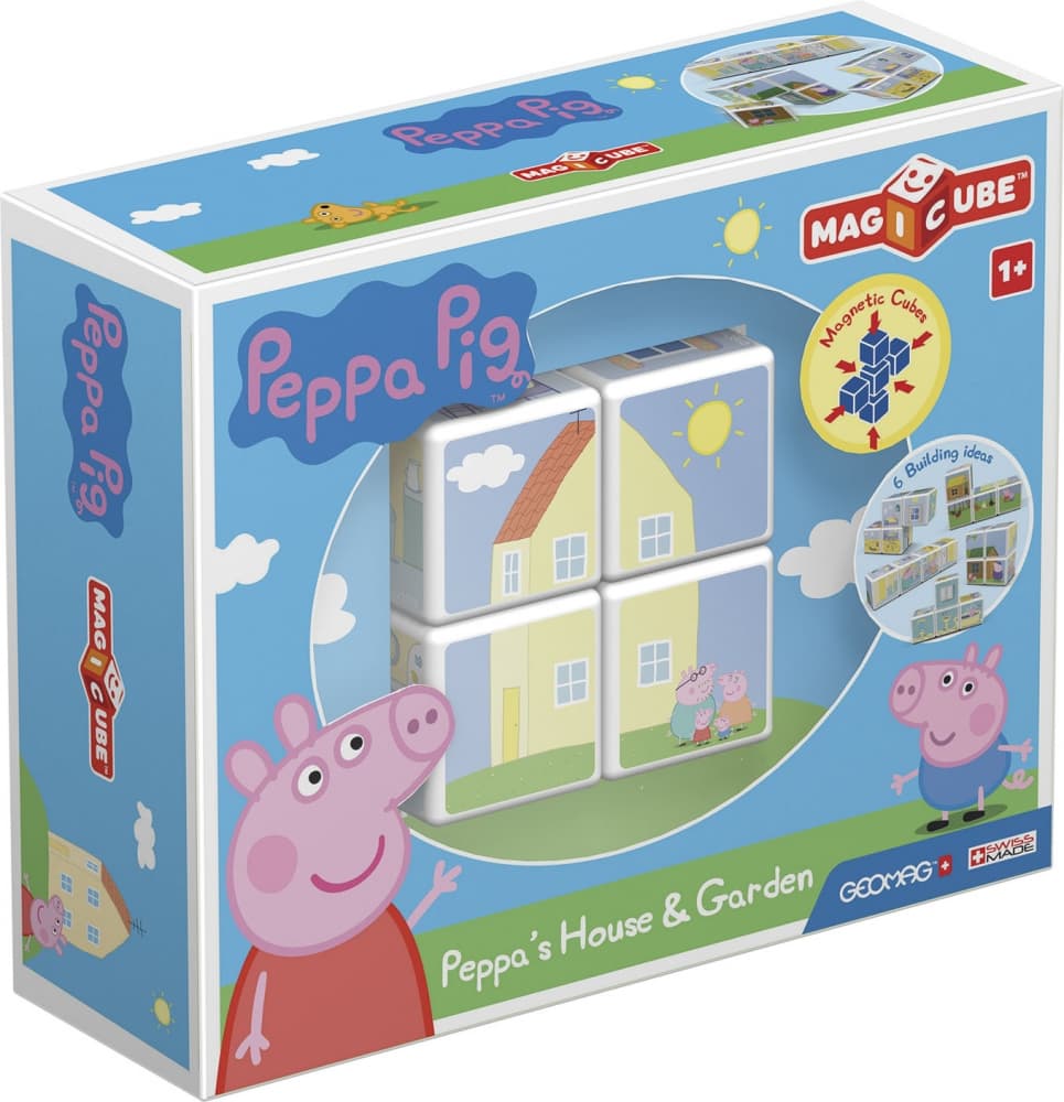 Магнитен конструктор, Geomag, Magicube, Peppa Pig, Къщата и градината на Пепа Пиг, 4 части