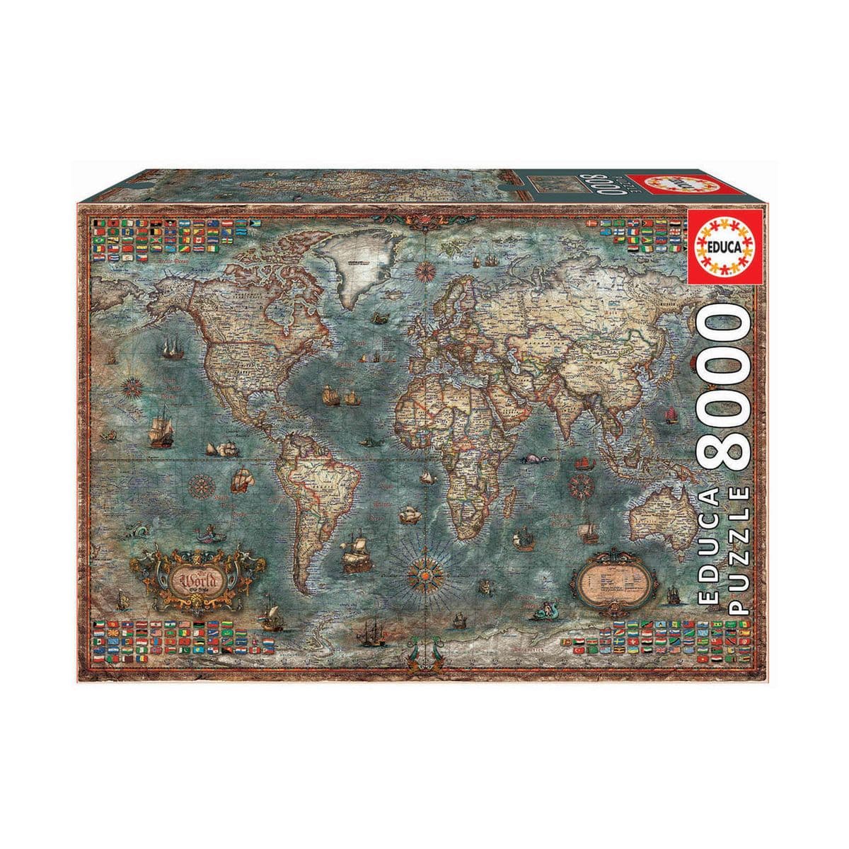 Историческа карта на света - пъзел 8000 части