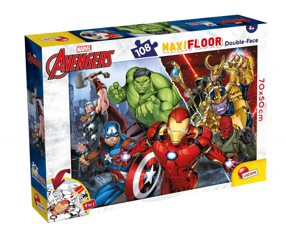 Пъзел, Lisciani, Marvel Avengers, Двулицев пъзел 108 части