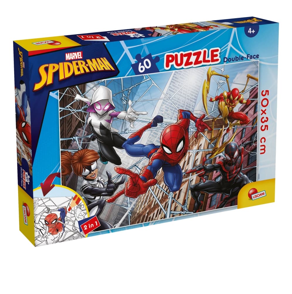 Пъзел, Lisciani, Spider-man, Двулицев пъзел 60 части