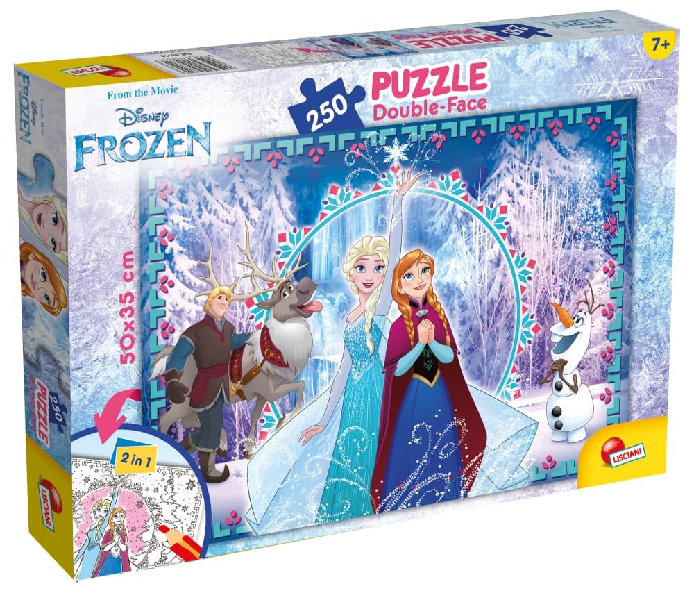 Пъзел, Lisciani, Frozen, Двулицев пъзел 250 части