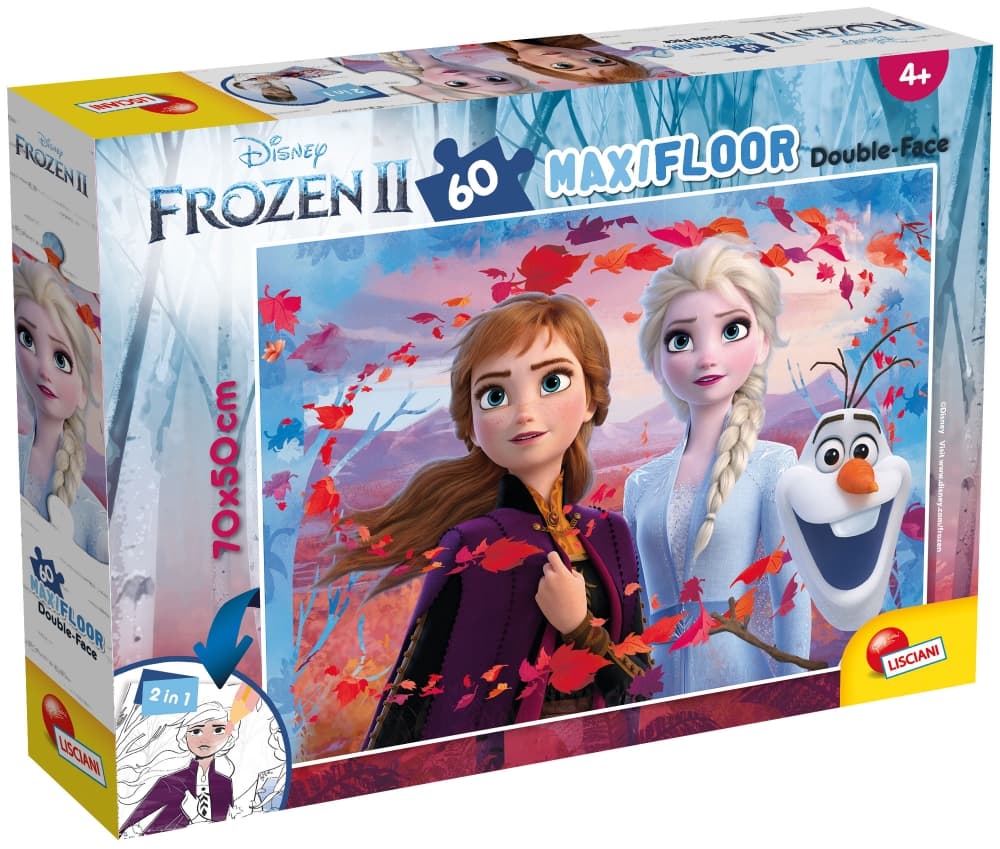 Пъзел, Lisciani, Frozen 2, Двулицев пъзел 60 части